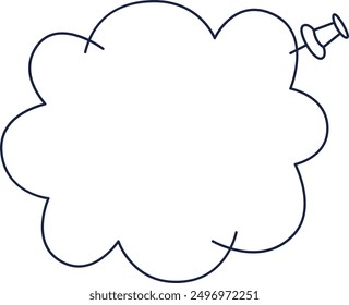 Speech Cloud With Pin Doodle Vector Illustration