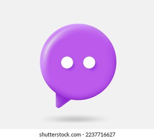 Speech cloud with question sign. 3d vector isolated illustration