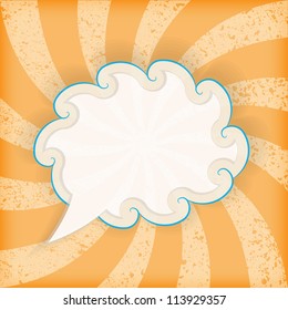 Speech cloud template with the sun rays