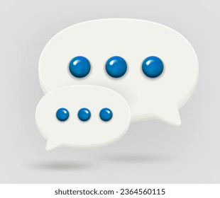 Speech clouds. Conversation concept. 3d vector isolated illustration