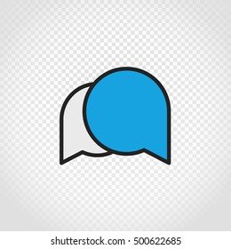 Speech clouds vector icon on transparent background