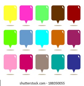 speech of color box sign web icon shape. vector