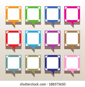 speech of color box sign web icon shape. vector