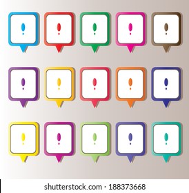 speech of color box sign web icon shape. vector