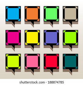 speech of color box sign web icon shape. vector