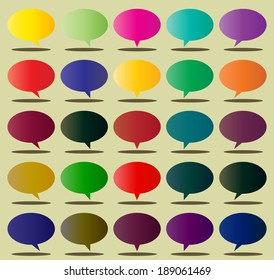 speech of color box sign web icon shape. vector
