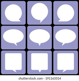 speech of color box sign web icon shape. vector / illustrations