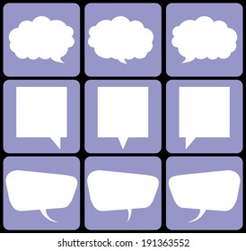 speech of color box sign web icon shape. vector / illustrations