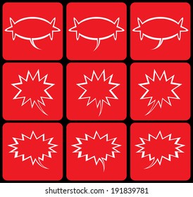 speech of color box sign web icon shape. vector / illustrations