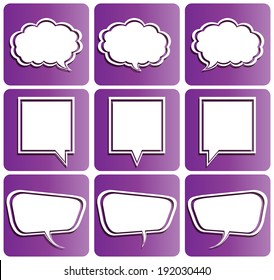 speech of color box sign web icon shape. vector / illustrations