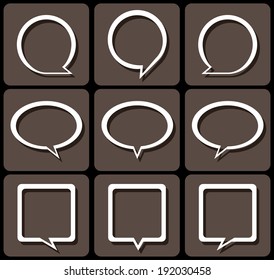 speech of color box sign web icon shape. vector / illustrations