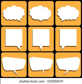 speech of color box sign web icon shape. vector / illustrations