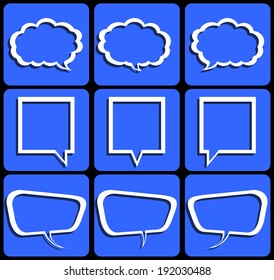 speech of color box sign web icon shape. vector / illustrations