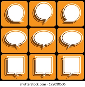 speech of color box sign web icon shape. vector / illustrations