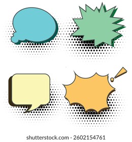 Speech Color Bubble set. Talk bubble. Cloud speech bubbles collection. Vector