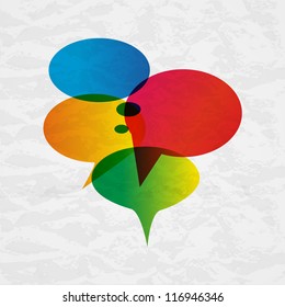 Speech color bubbles on paper background