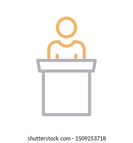 speech colour line vector icon