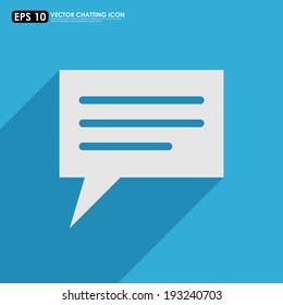Speech or comment bubble on blue background
