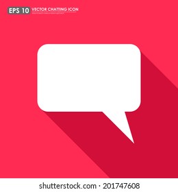 Speech or comment bubble on red background - vector icon