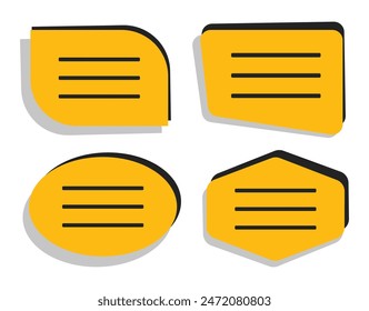 Speech or Comment text box frames in different shapes vector template