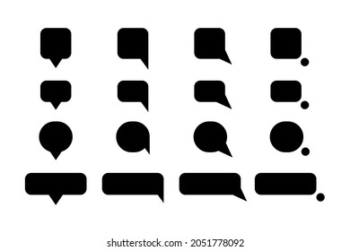 Speech, communication, dialogue bubbles icon set. Vector illustration isolated on white background.