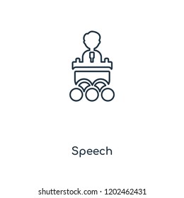 Speech concept line icon. Linear Speech concept outline symbol design. This simple element illustration can be used for web and mobile UI/UX.