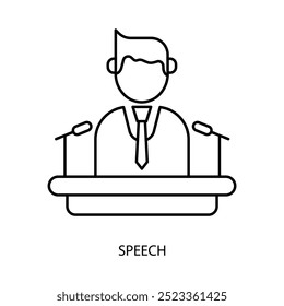 speech concept line icon. Simple element illustration. speech concept outline symbol design.