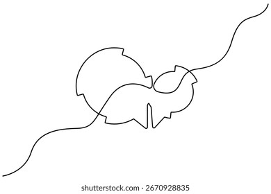 Speech Continuous Single line art Bubble Speech vector white background and minimalist style isolate outline vector icon