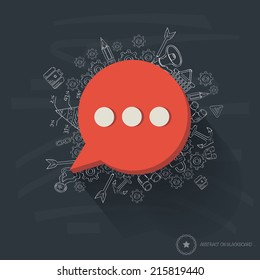 Speech design on blackboard background,clean vector