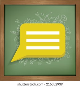 Speech design on blackboard background,clean vector