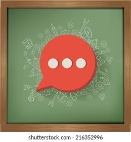 Speech design on blackboard background,clean vector