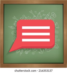 Speech design on blackboard background,clean vector