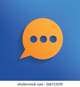 Speech design on blue background,clean vector