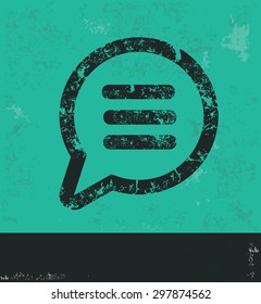 Speech design on green background,grunge vector