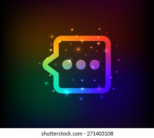 Speech design on rainbow background,clean vector