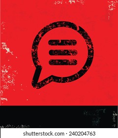 Speech design on red background,grunge vector