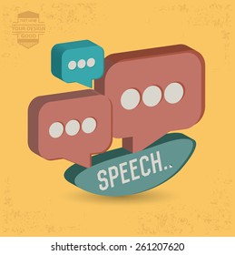 Speech design,and character concept,clean vector