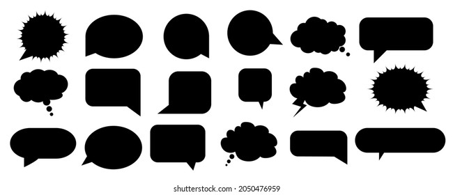 Speech dialogue set. Shadow effect. Template for banner design. Hand drawn sketch. Vector illustration. Stock image.