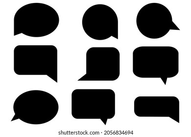 Speech dialogue set. Shadow effect. Communication concept. Freehand art. Banner design. Vector illustration. Stock image.