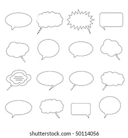 Speech, dialogue and thought bubbles