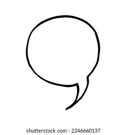 Das Symbol des Sprachdoodle-Logos ist Schild. Blase Ballon Element. Handgezeichnete Skizze Abstrakter Designstil Cartoon