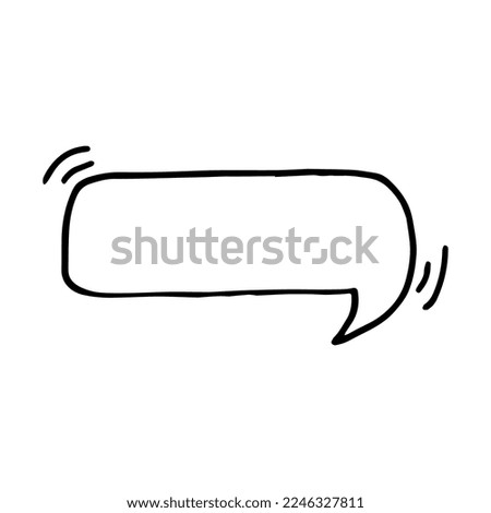 Speech doodle logo icon sign. Rectangular element. Hand drawn sketch Cartoon abstract design style