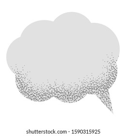 Speech empty bubble with with noise sand texture trendy. Vector illustration isolated