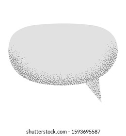 Speech empty bubble with with noise sand texture trendy. Vector illustration isolated