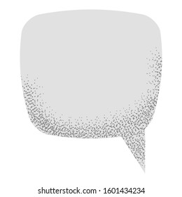 Speech empty bubble with with noise sand texture trendy. Vector illustration isolated