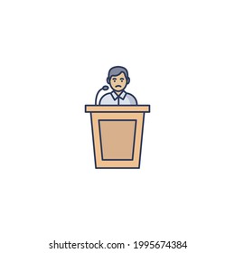 speech Flat Icon Isolated On White Background 