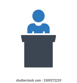 speech glyph colour vector icon