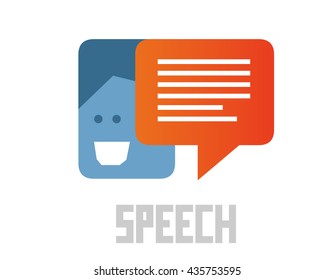 Speech graphic. Flat vector illustration.
