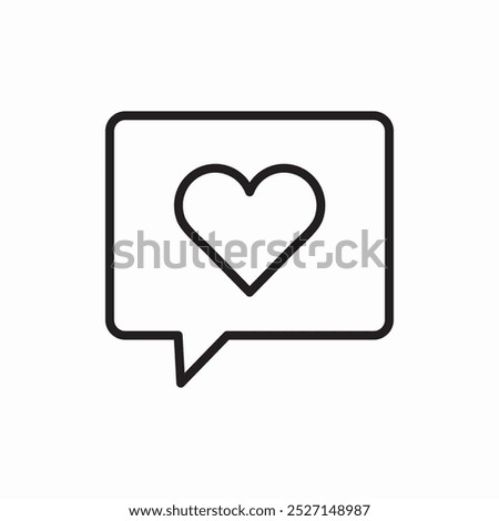 speech hearth sticker message icon sign vector