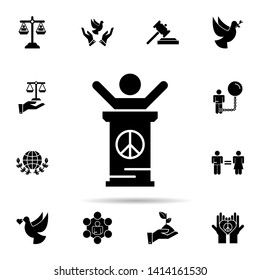 speech, human icon. Universal set of peace and humanrights for website design and development, app development